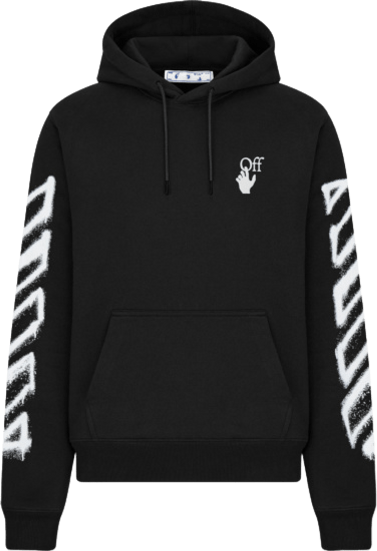 OffWhite Cotton Terry Spray Paint Arrow Black Hoodie WHAT’S ON THE STAR?