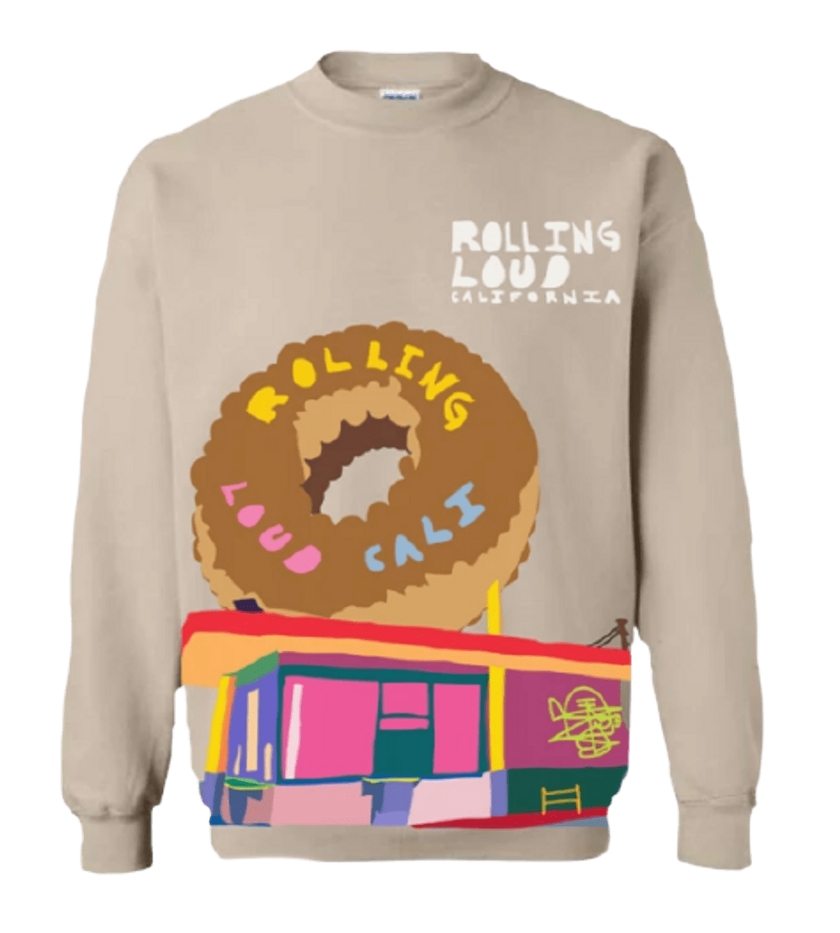 Rolling Loud Merch Donut Shop Vintage Crewneck WHAT’S ON THE STAR?