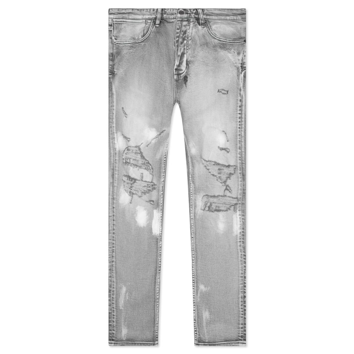 Ksubi Van Winkle Eratik Trashed Stretch Skinny Jeans In 4 Grey WHAT’S ON THE STAR?