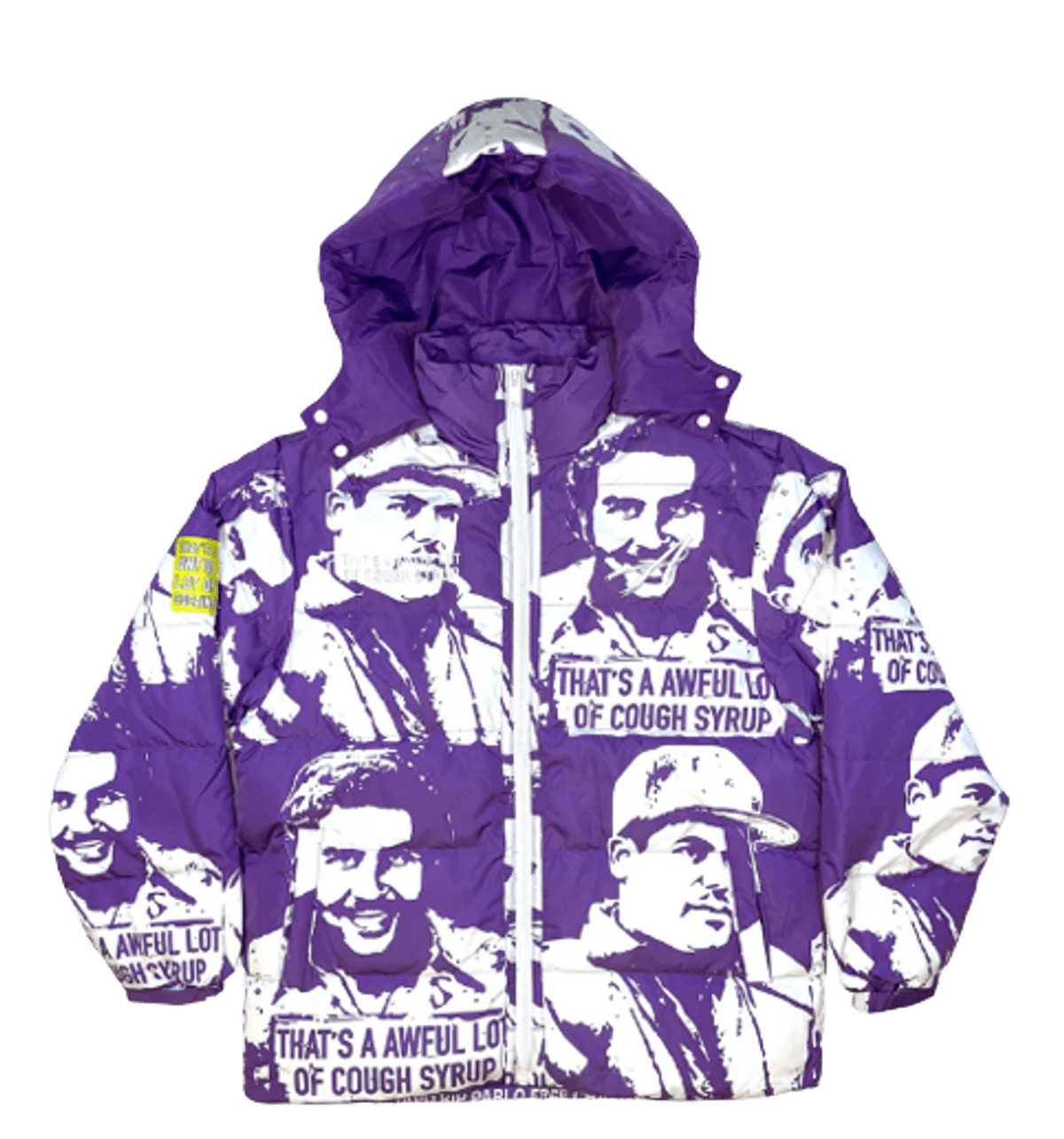 Asaali × Awful Lot of Cough Syrup Purple Puffer Jacket WHAT’S ON THE STAR?