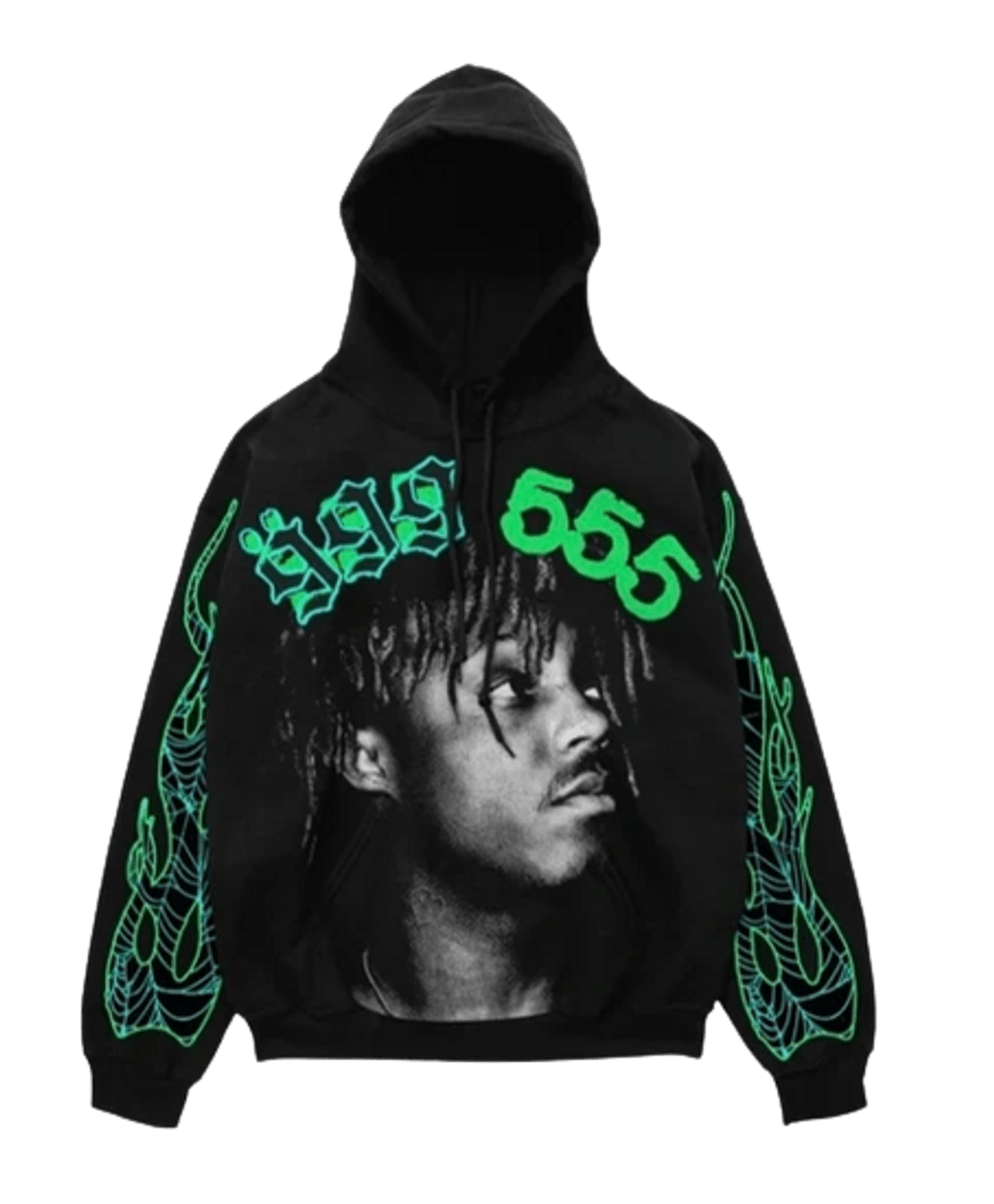 Juice Wrld × Spider Black Logo Hoodie WHAT’S ON THE STAR?