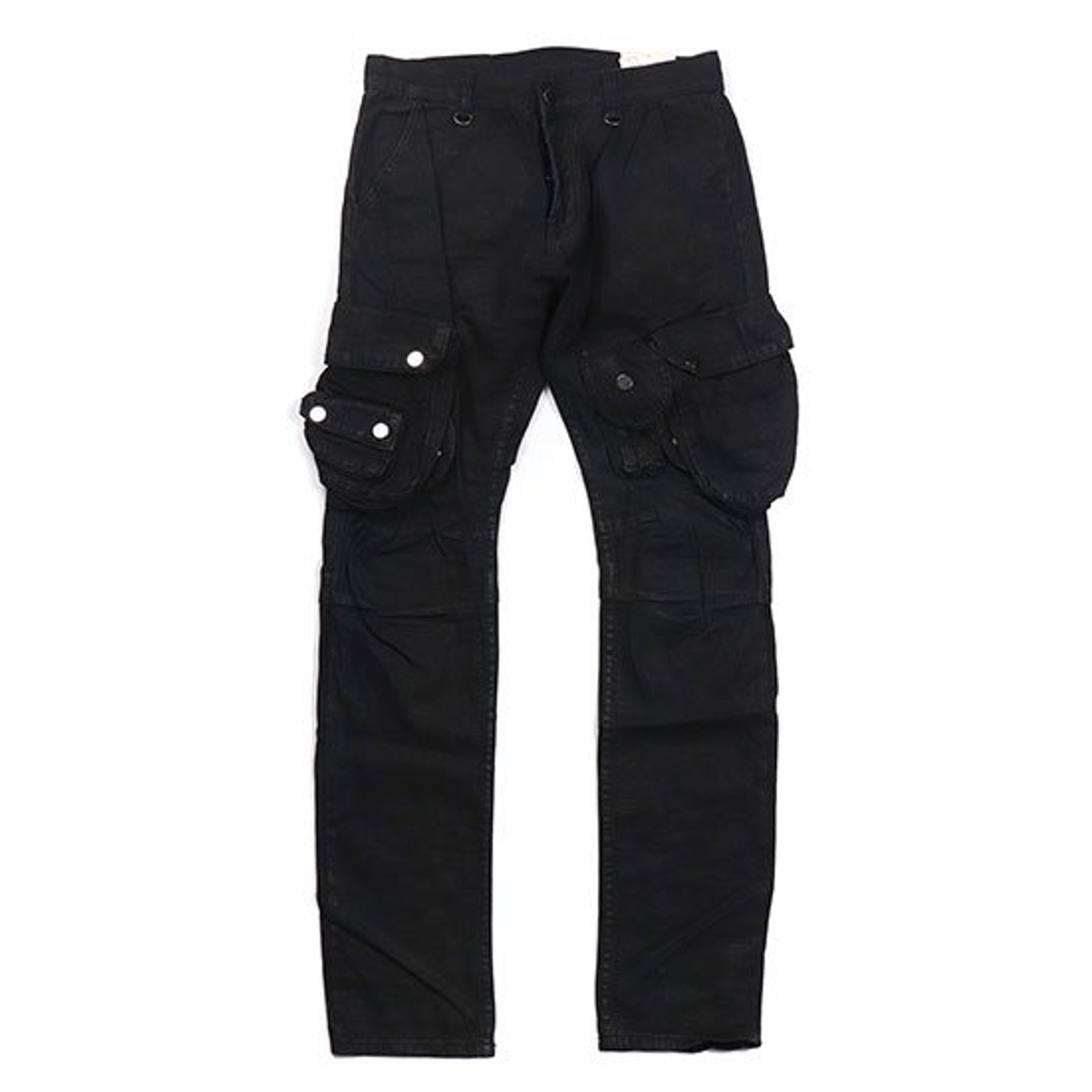 Mnml Black Waxed Denim Cargo Pants WHAT’S ON THE STAR?