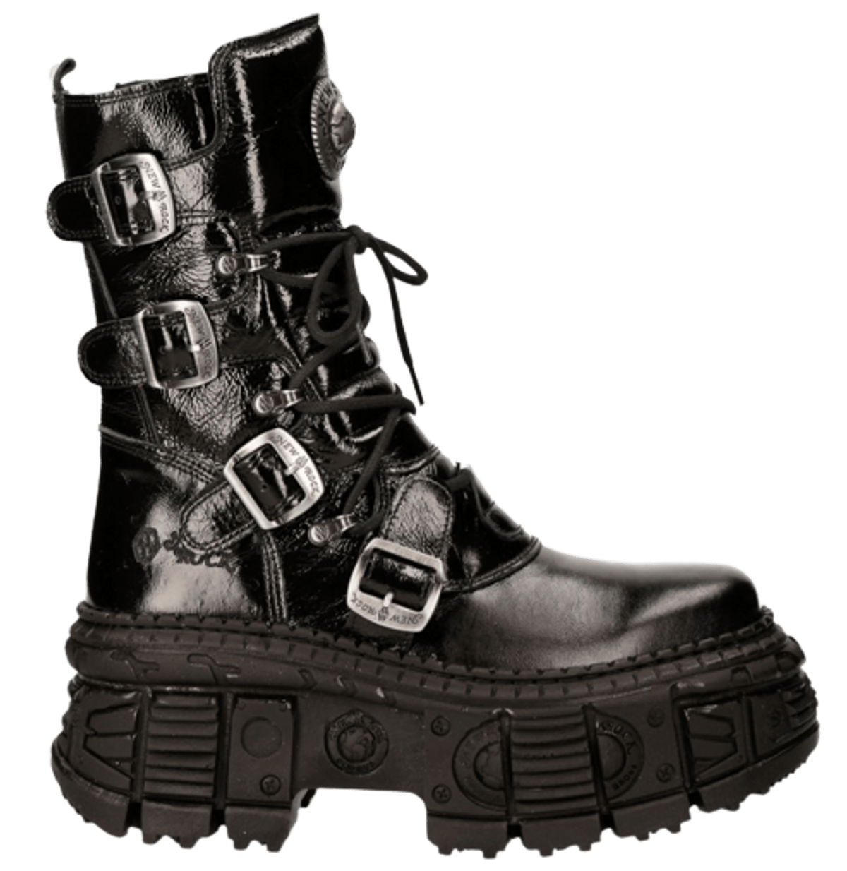 New Rock Plain Leather Logo Boots WHAT’S ON THE STAR?