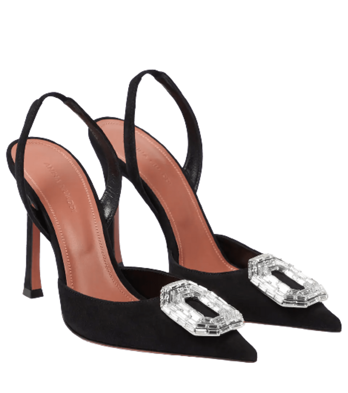 Amina Muaddi Camelia Suede Slingback Black Pumps WHAT’S ON THE STAR?