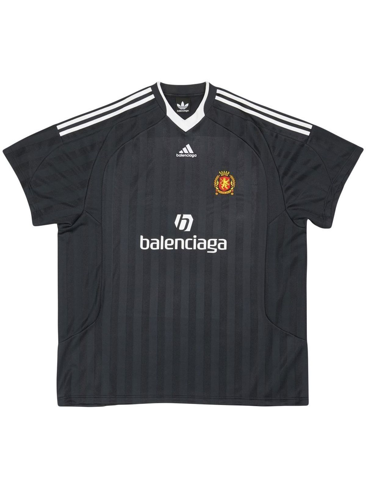 Adidas × Balenciaga Logoprint Football Tshirt In Black WHAT’S ON