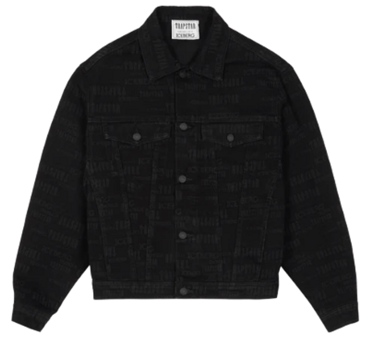 Iceberg × Trapstar AOP Denim Black Jacket WHAT’S ON THE STAR?