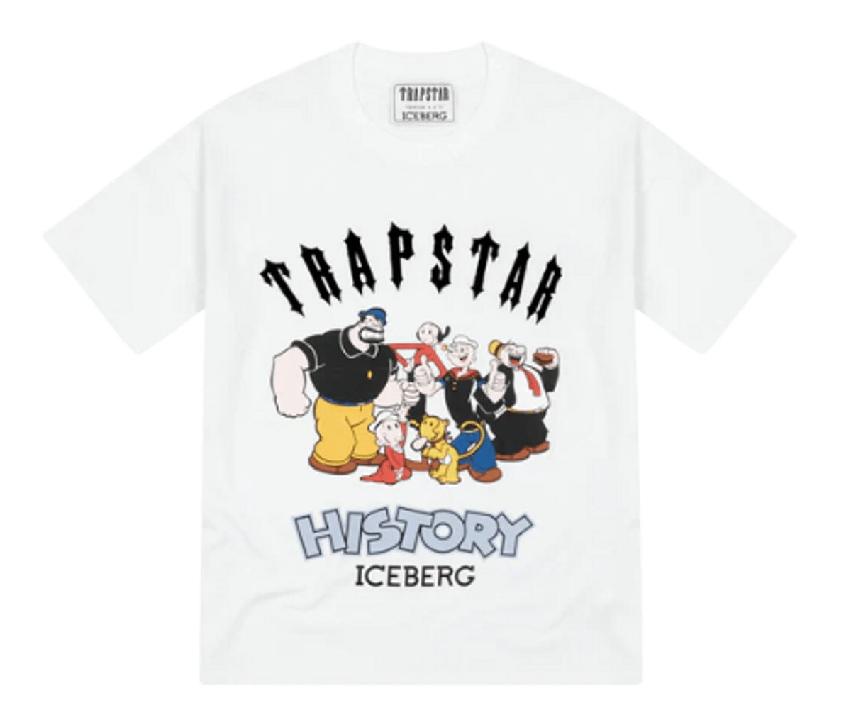 Iceberg × Trapstar Popeye Chenille Logo White TShirt WHAT’S ON THE STAR?