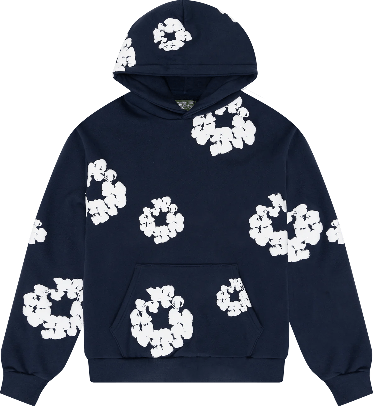 Denim Tears Navy The Cotton Wreath Hoodie WHAT’S ON THE STAR?