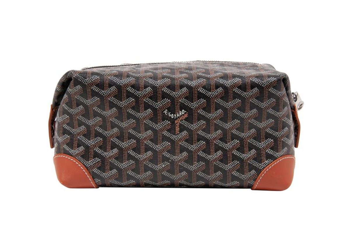 Goyard Toiletry Boeing 25 Trousse Black Brown Weekend Travel Bag WHAT