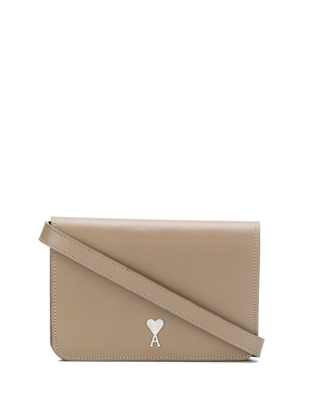 Ami Alexandre Mattiussi Small Ami De Coeur Stud Accordion Crossbody Bag