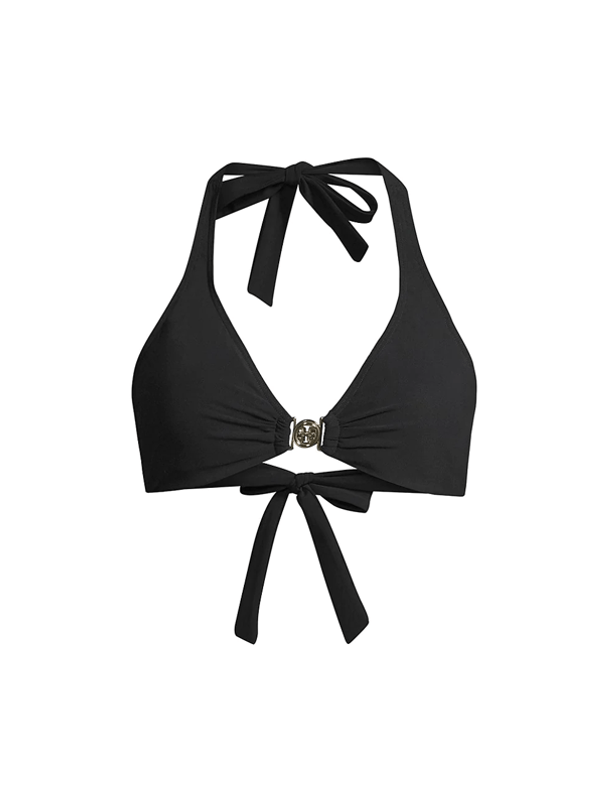 Tory Burch Women's Miller Halter Bikini Top In Black WHAT’S ON THE STAR?