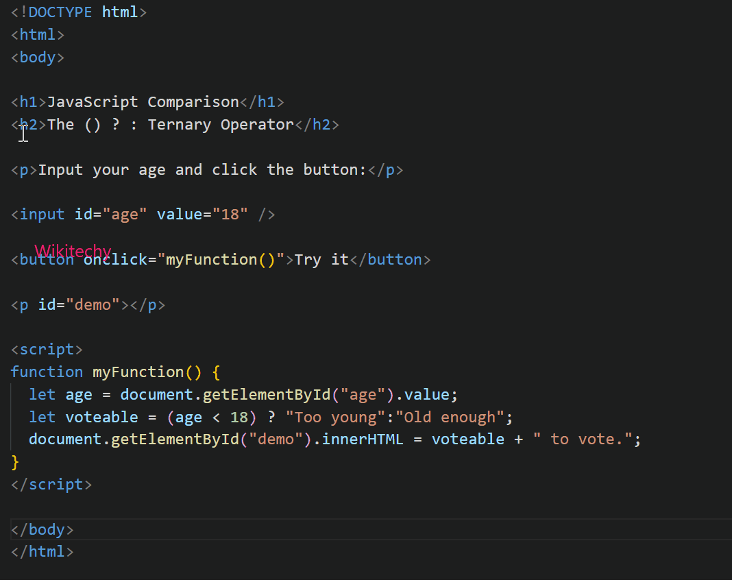 JavaScript Comparison and Logical Operators Wikitechy
