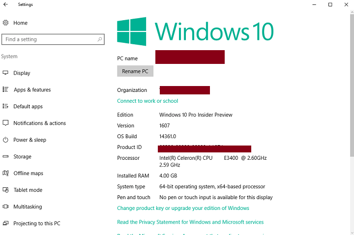 Latest Windows 10 build updates system version to 1607, signals