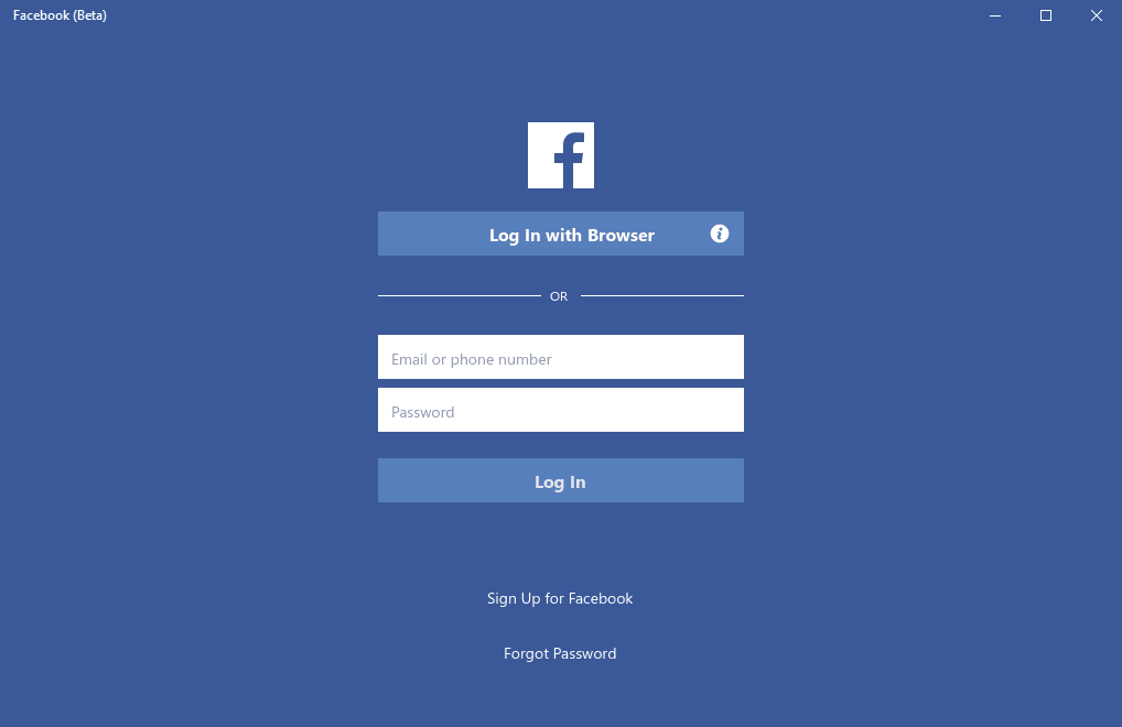 Facebook app for Windows 10 speeds up the sign in process