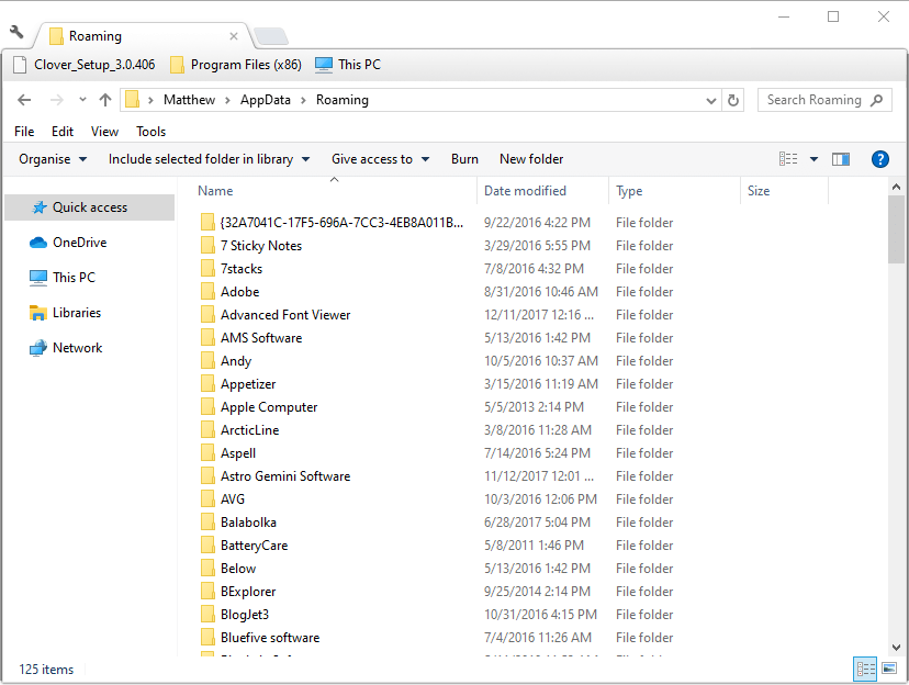 How to delete Appdata/roaming folder Microsoft.