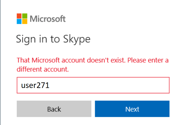 FIX That Microsoft account doesn't exist