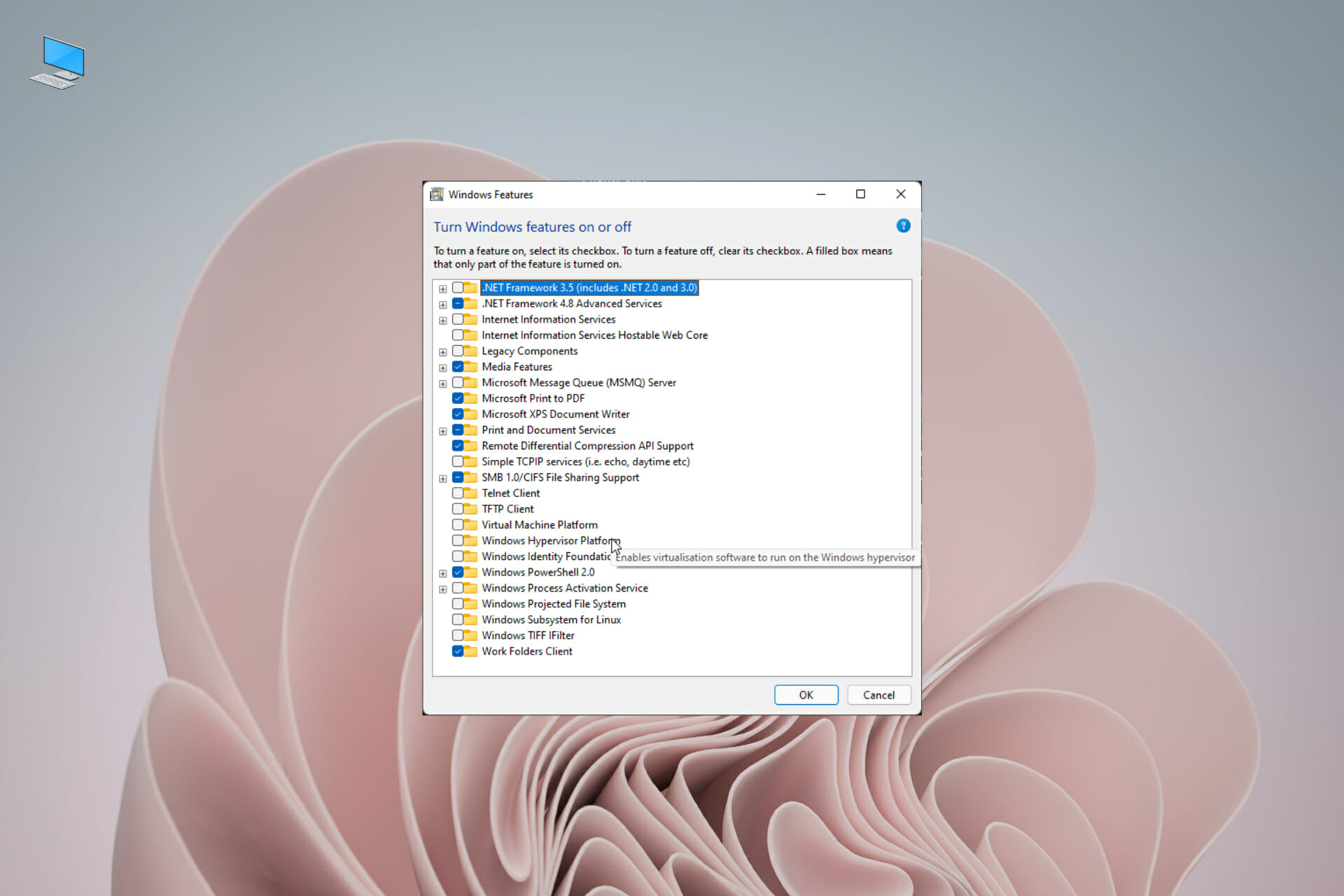 How to install HyperV in Windows 11
