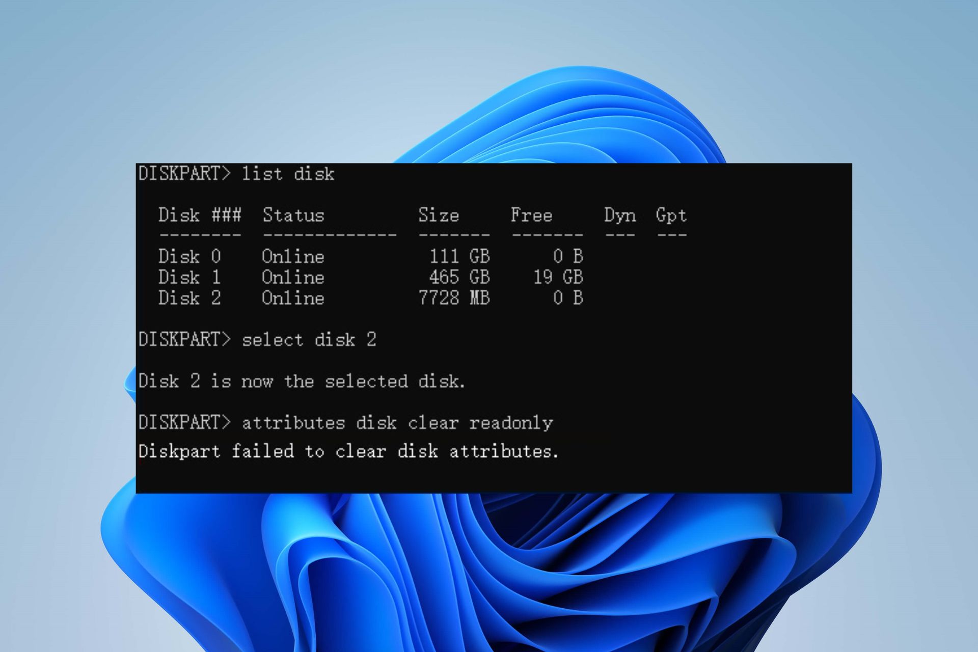 Diskpart Failed to Clear Disk Attributes 4 Ways to Fix