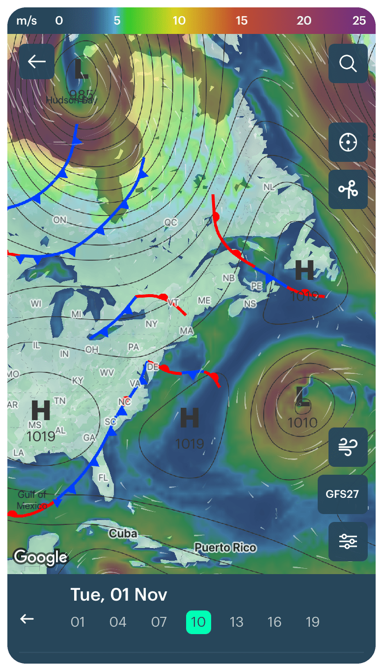 What can a synoptic map tell us about the weather Windy.app