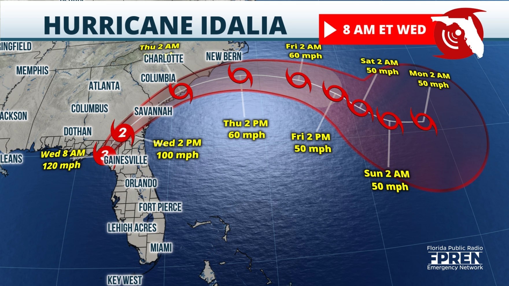 Category 3 Major Hurricane Idalia makes landfall along Big Bend Coast