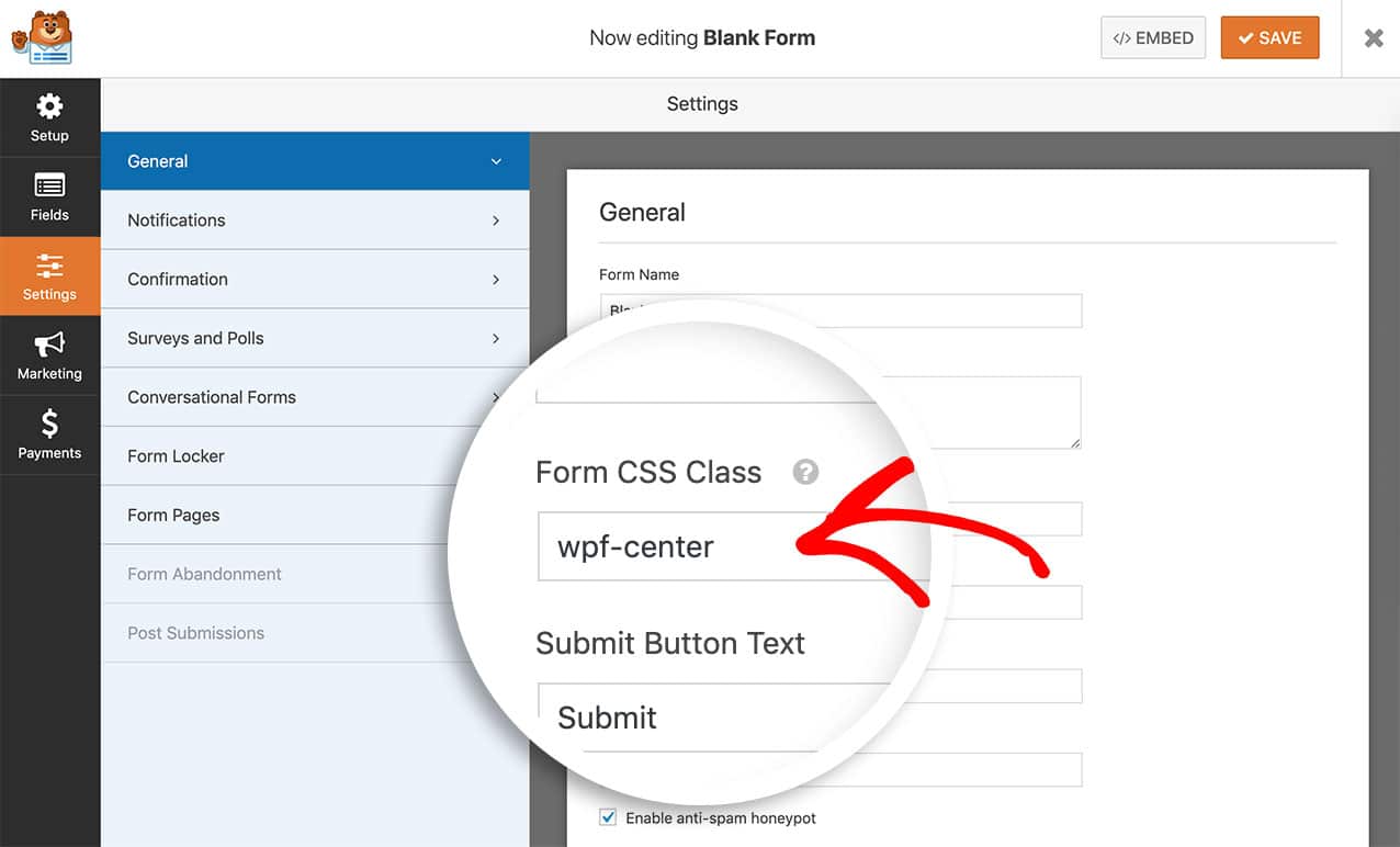 How to Center a form with Custom CSS with WPForms