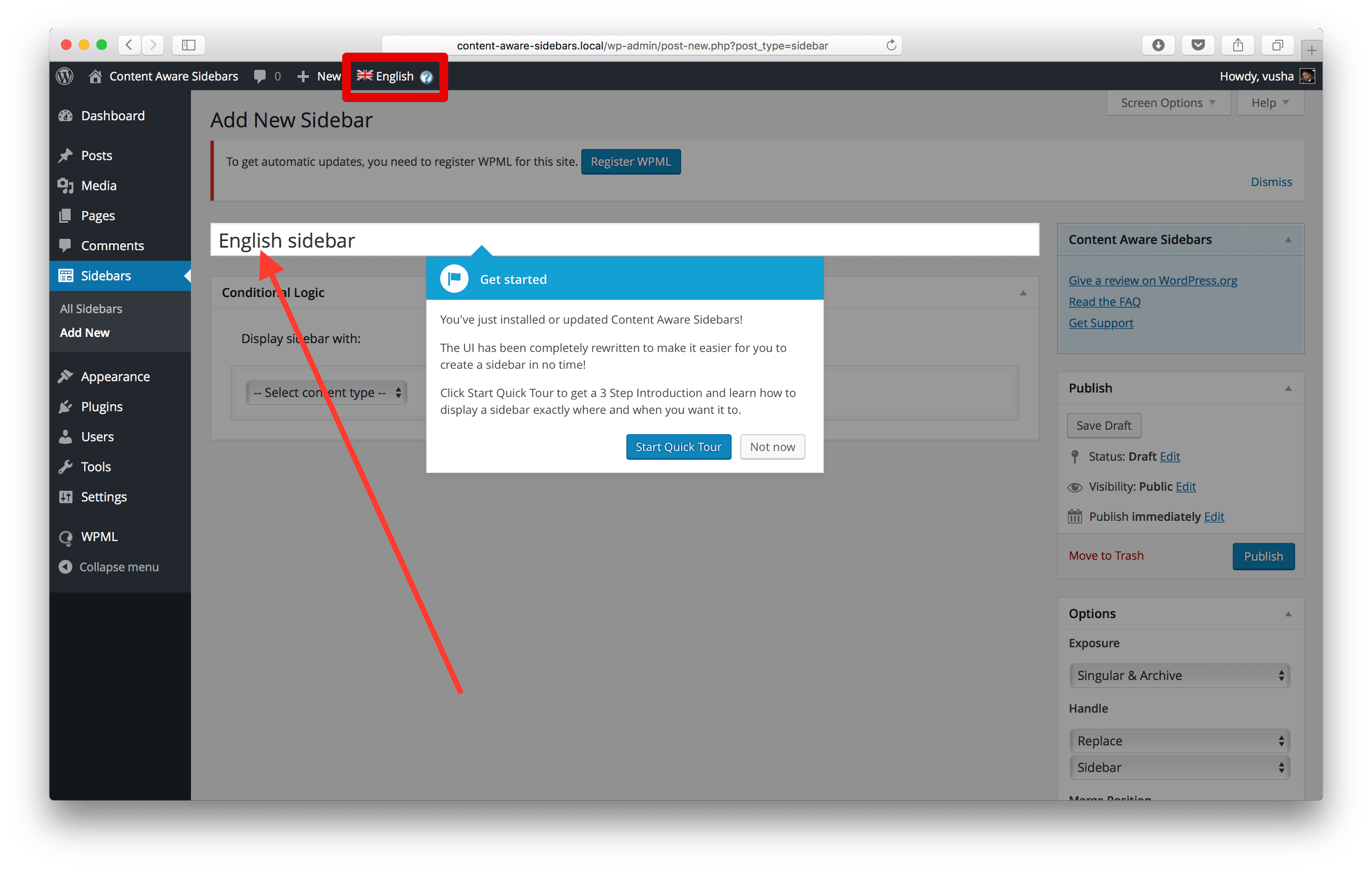 Create Multilingual Sidebars Using Content Aware Sidebars and WPML WPML