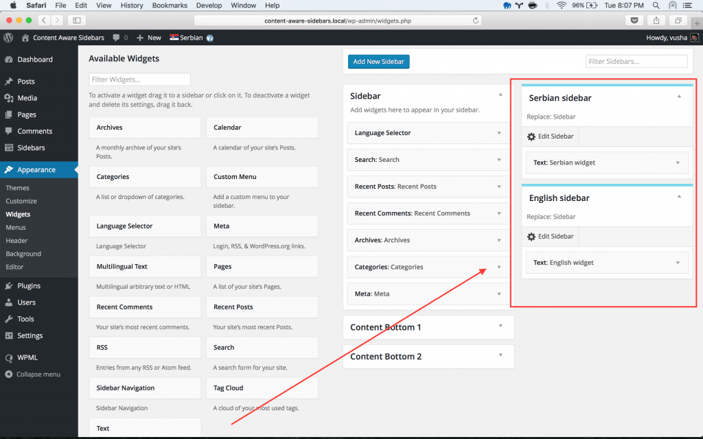 Create Multilingual Sidebars Using Content Aware Sidebars and WPML WPML
