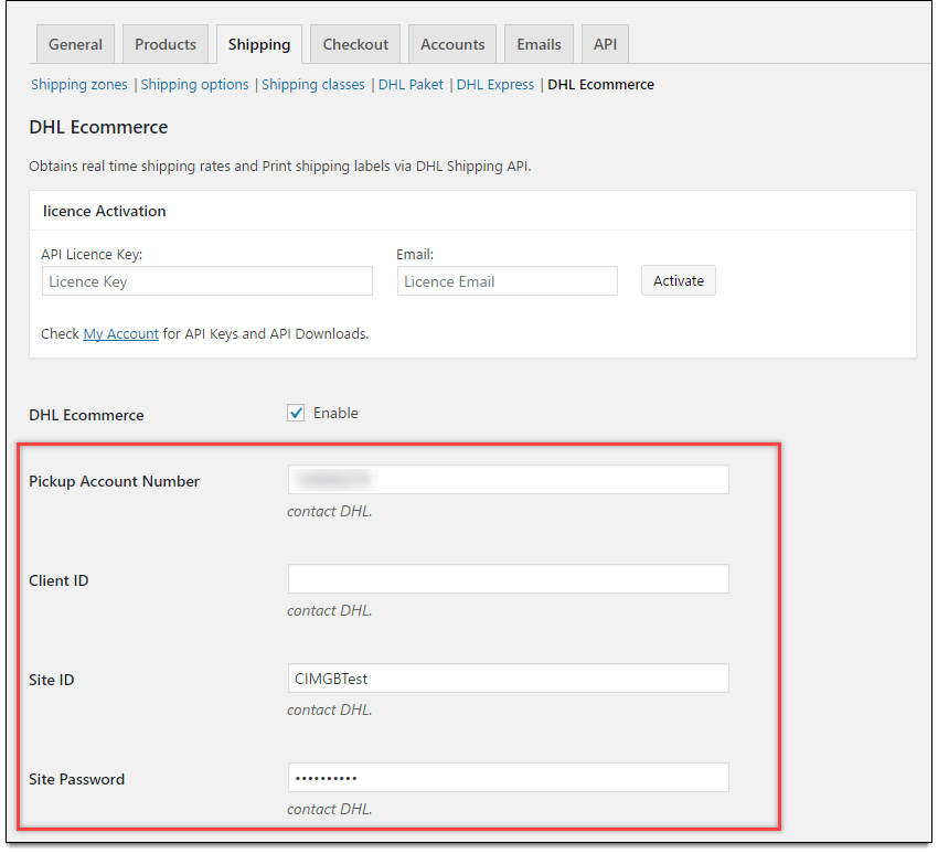 How to set up DHL shipping option using DHL