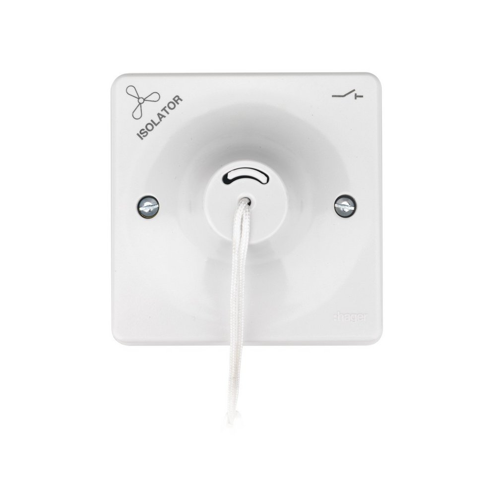 Sollysta 10 A 3 pole Ceiling Switch marked "Fan & Isolator" White