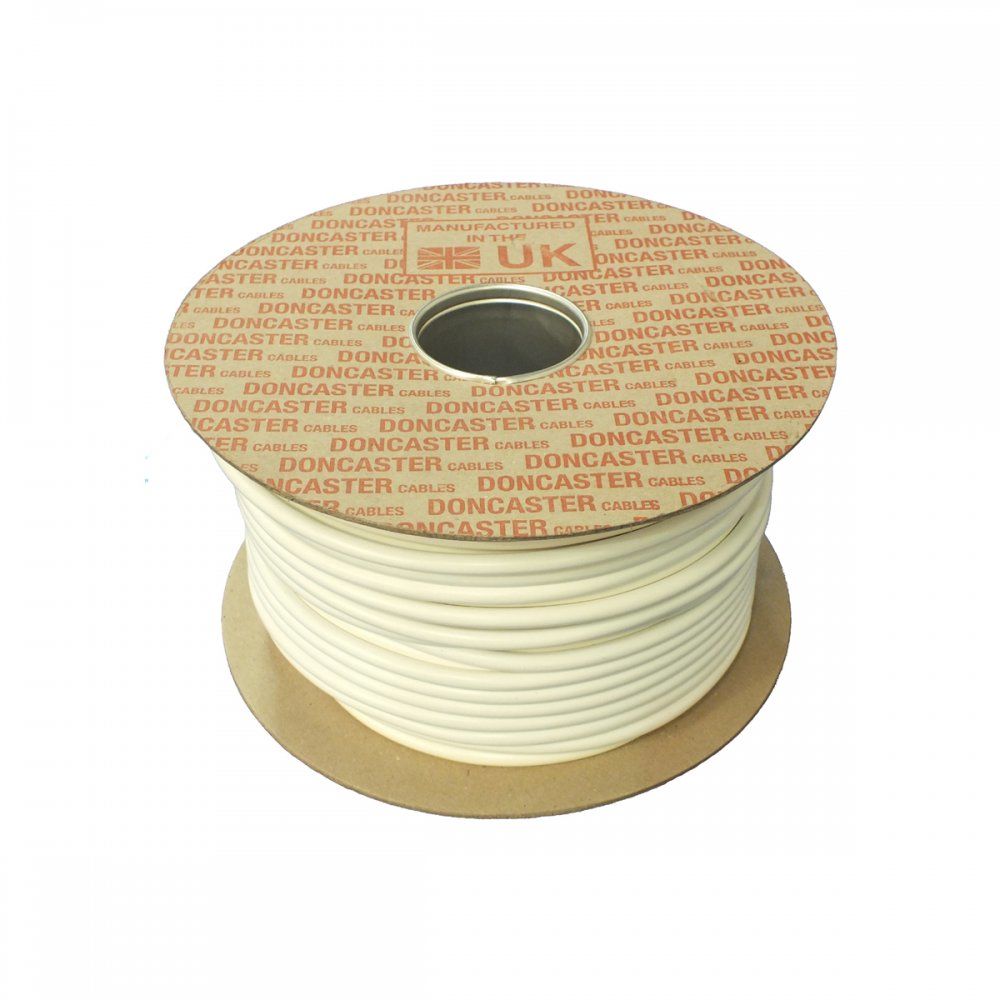 3093Y Heat Resistant Flexible Cable, 0.75mmÂ², PVC, White (25m Drum)