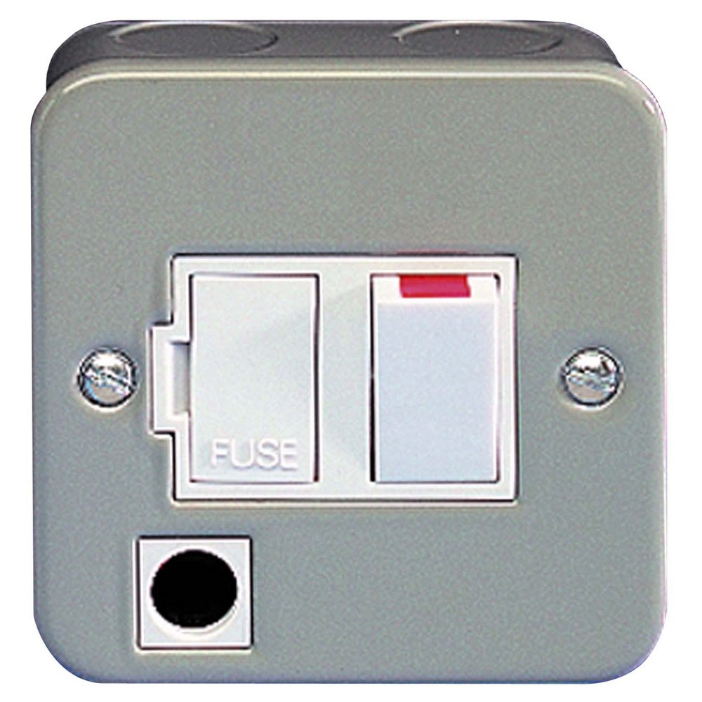 Exclusive 13A Double Pole Switched Fused Connection Unit with Flex Outlet Metal Clad