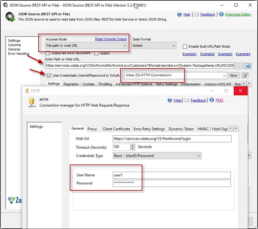 Calling REST API in SSIS with Basic Authentication / UseridPassword