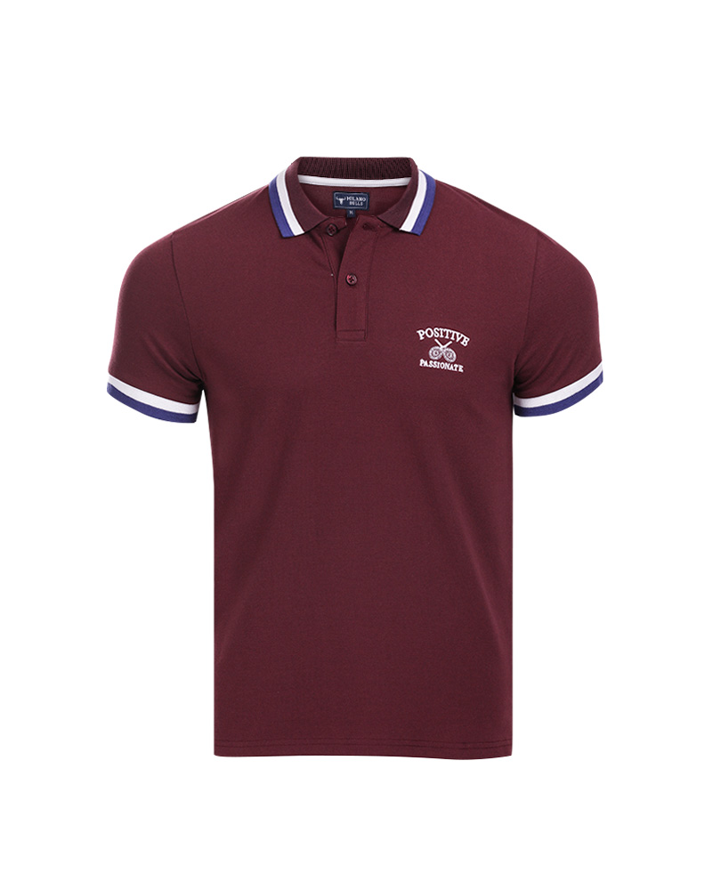 Men's Half Sleeve Polo Shirt Burgundy zDrop