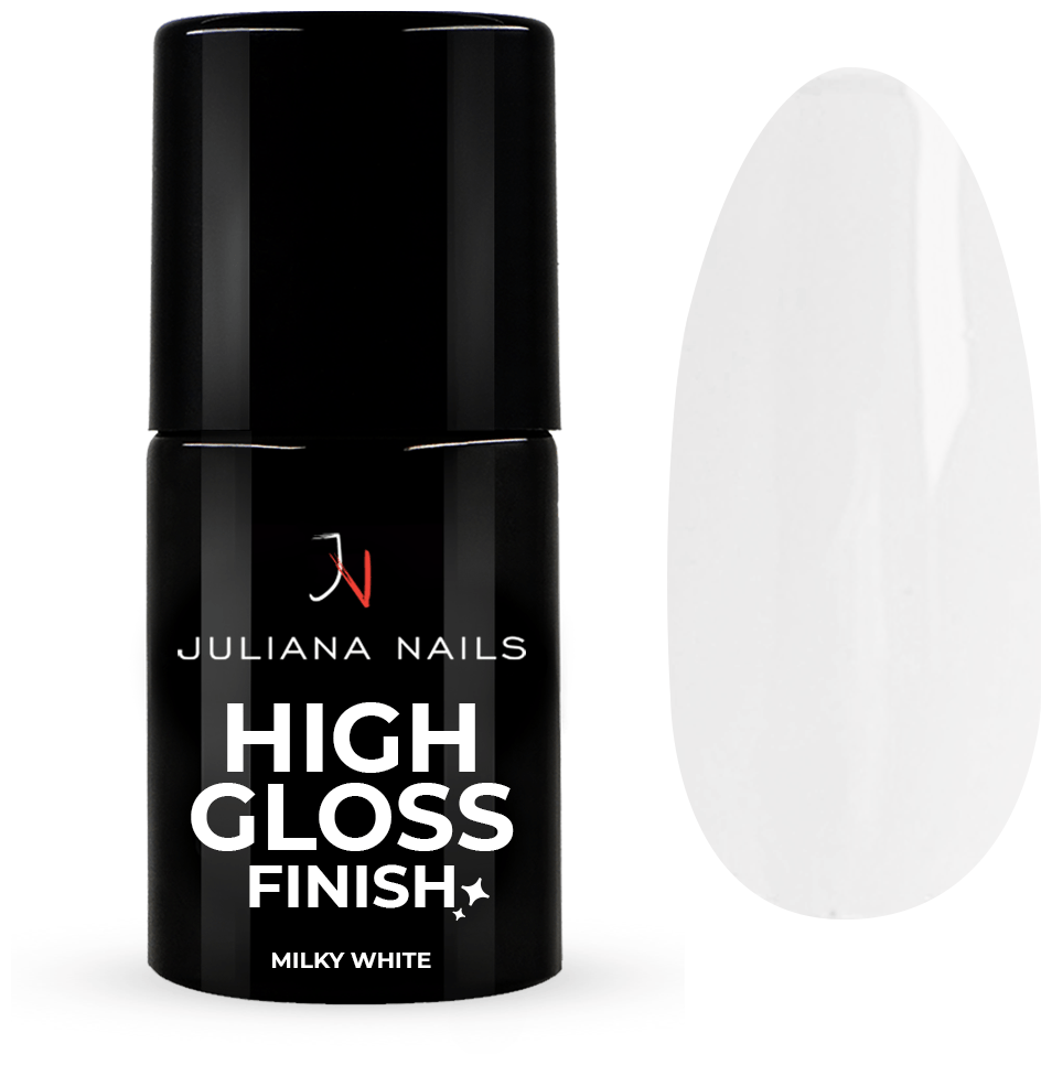 Juliana Nails Vernis Gel High Gloss Finish Milky White No Wipe