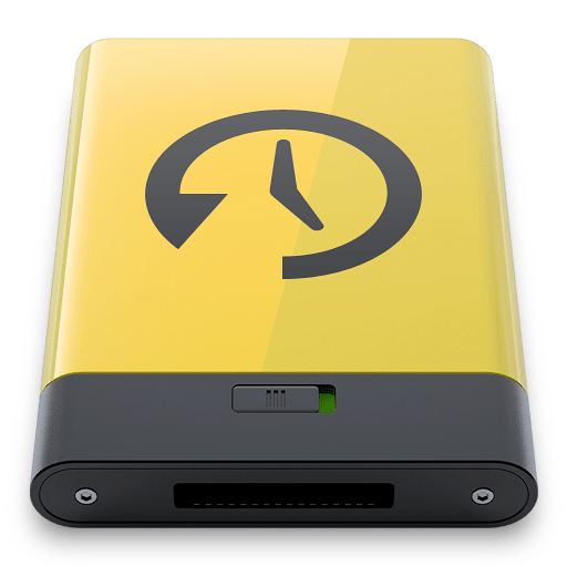 Machine, time, yellow icon