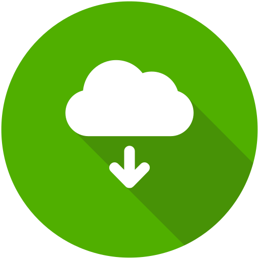 Backup, circle, cloud, download, ftp, storage icon