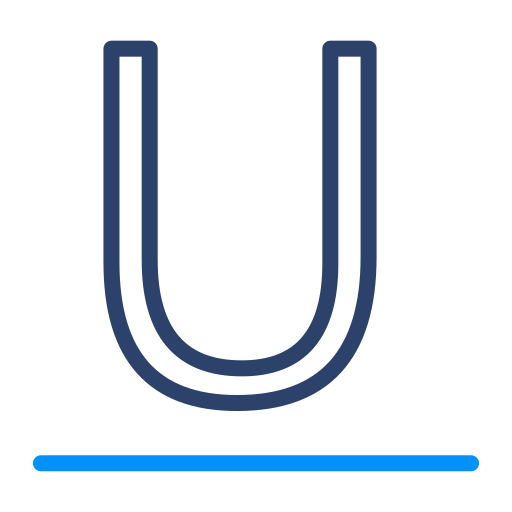 Underline, u, font, text, document, type, format icon Download on