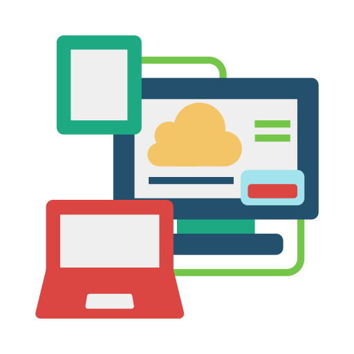 Computer, sync, synchronise, cloud sync, pc, laptop, notebook icon