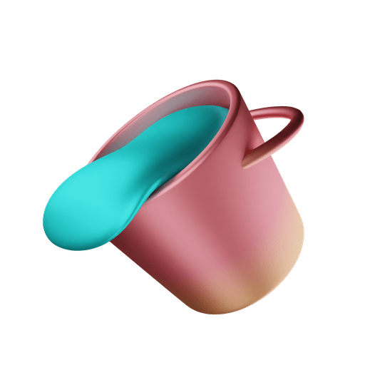 Paint, bucket, tools, tool, grapich design, digital art 3D illustration