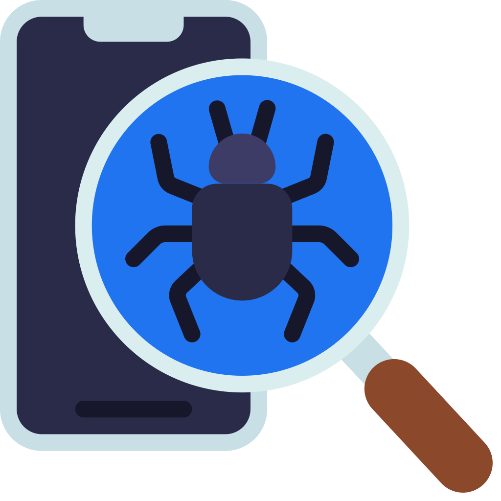 Bug, search, mobile, bugs, error icon Download on Iconfinder