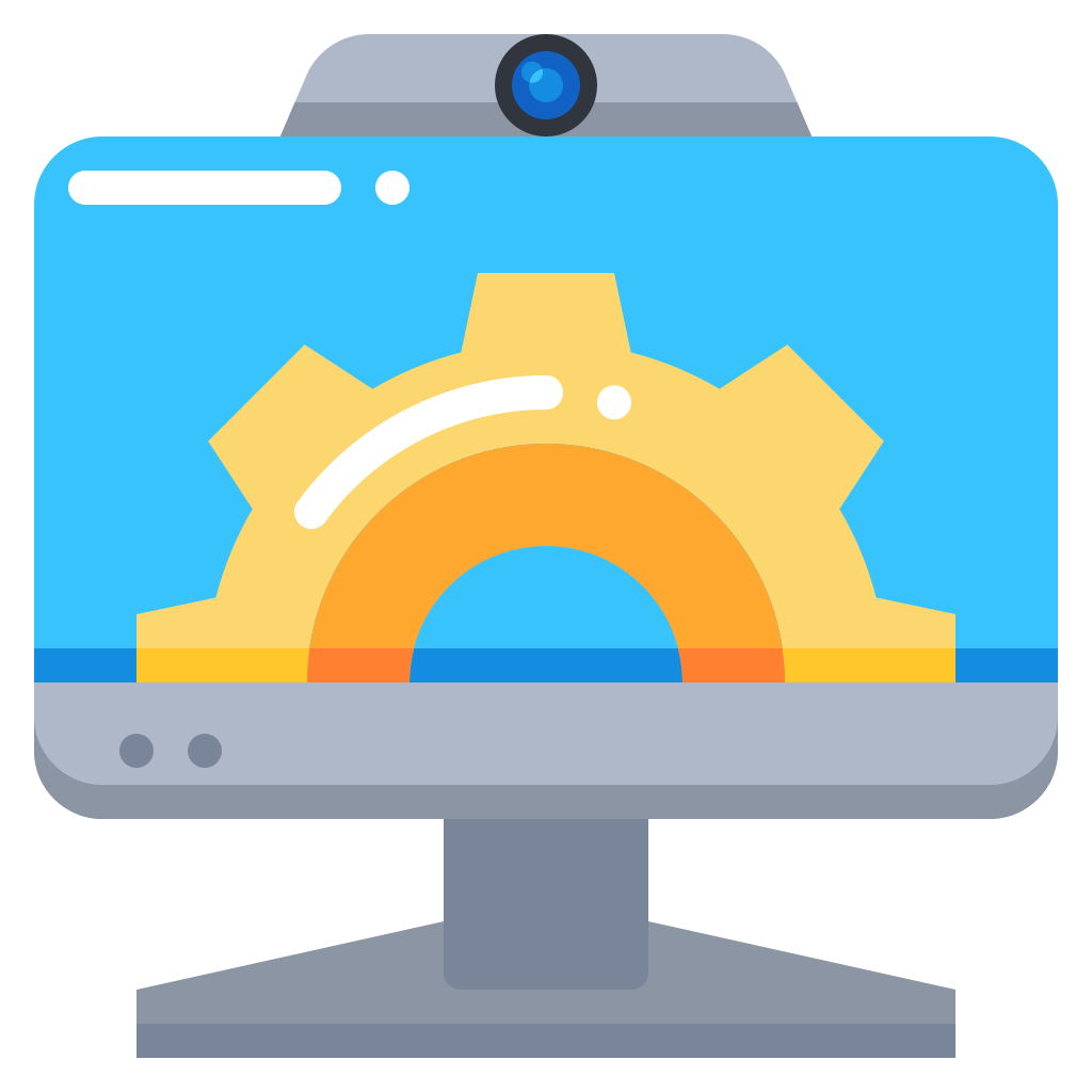 Computer, desktop, gear, monitor, technology icon Download on Iconfinder