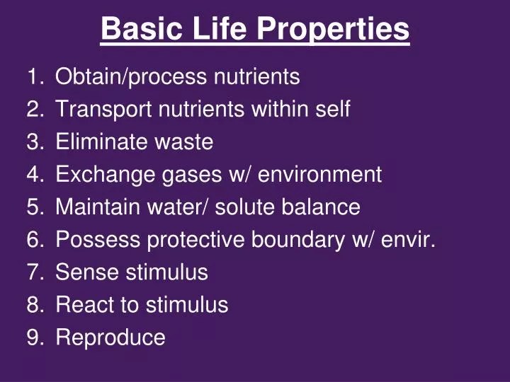 PPT Basic Life Properties PowerPoint Presentation, free download ID