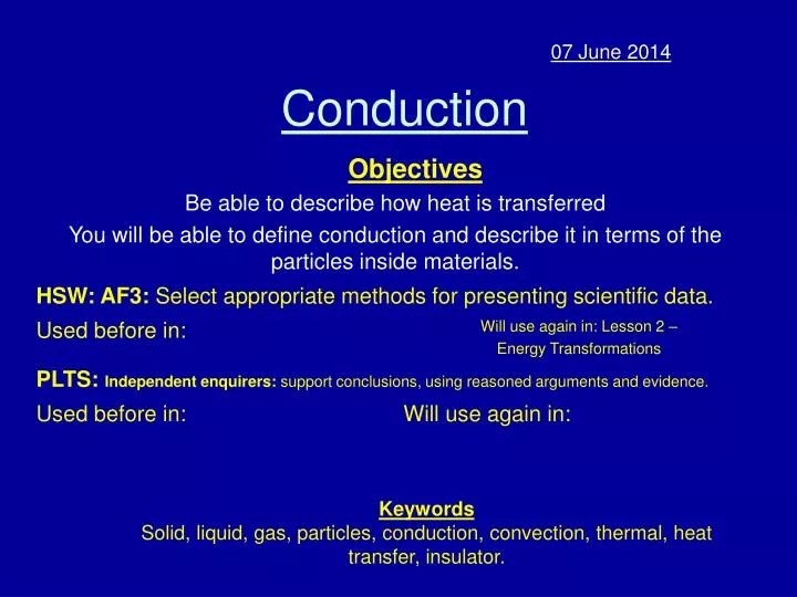 PPT Conduction PowerPoint Presentation, free download ID1411492