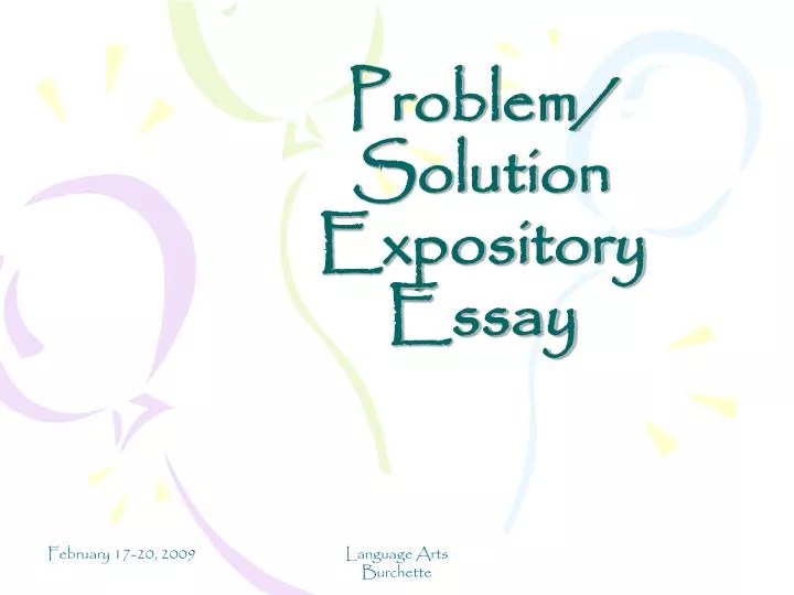 PPT Problem/ Solution Expository Essay PowerPoint Presentation, free