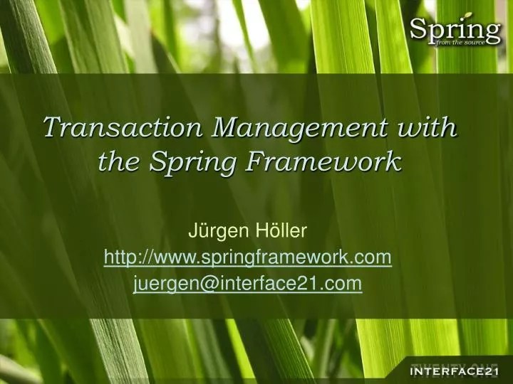 PPT Transaction Management with the Spring Framework PowerPoint