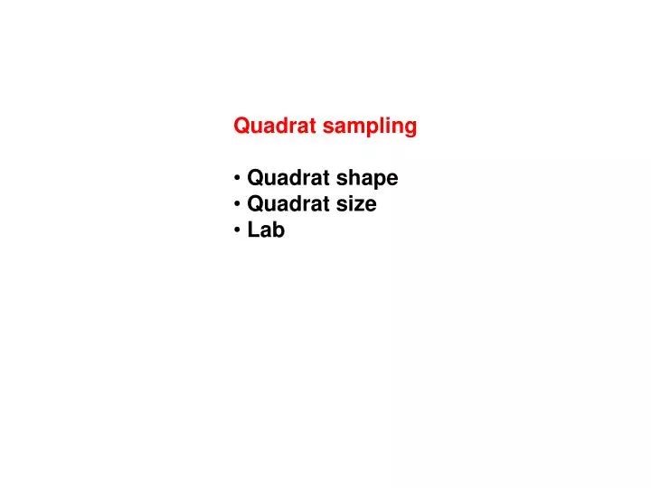 PPT Quadrat sampling Quadrat shape Quadrat size Lab PowerPoint