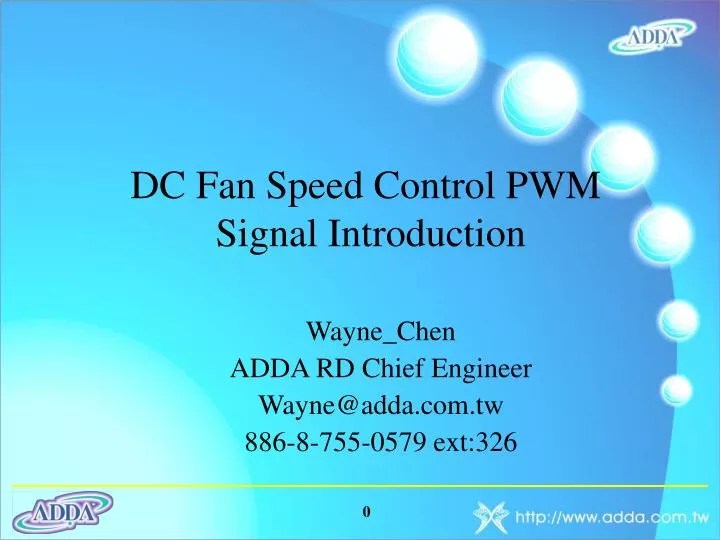 PPT DC Fan Speed Control PWM Signal Introduction PowerPoint