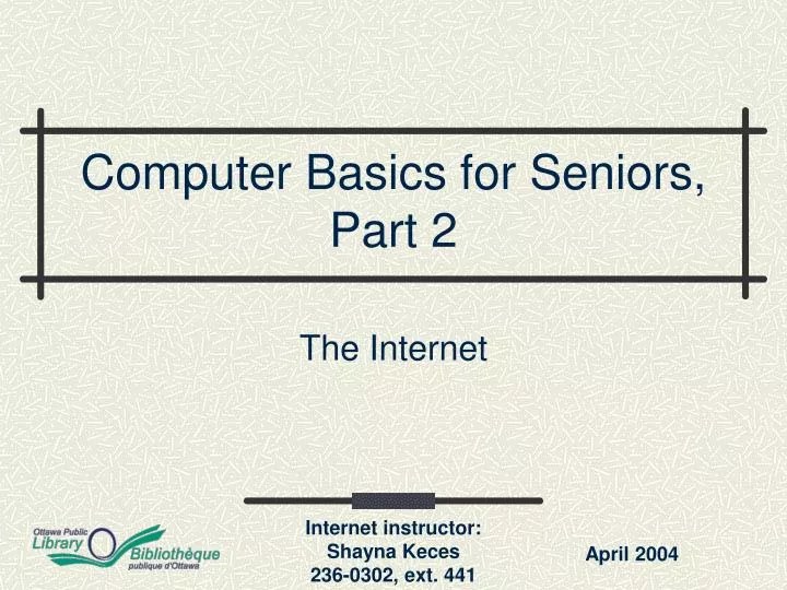 PPT Computer Basics for Seniors, Part 2 PowerPoint Presentation, free