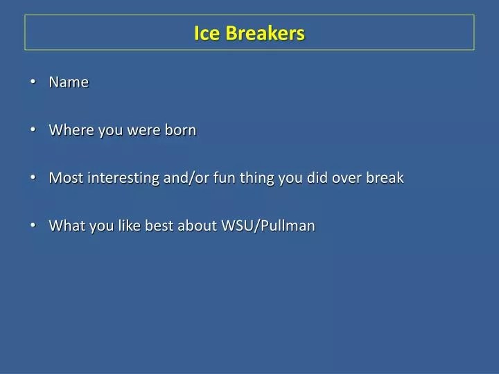 PPT Ice Breakers PowerPoint Presentation, free download ID345486