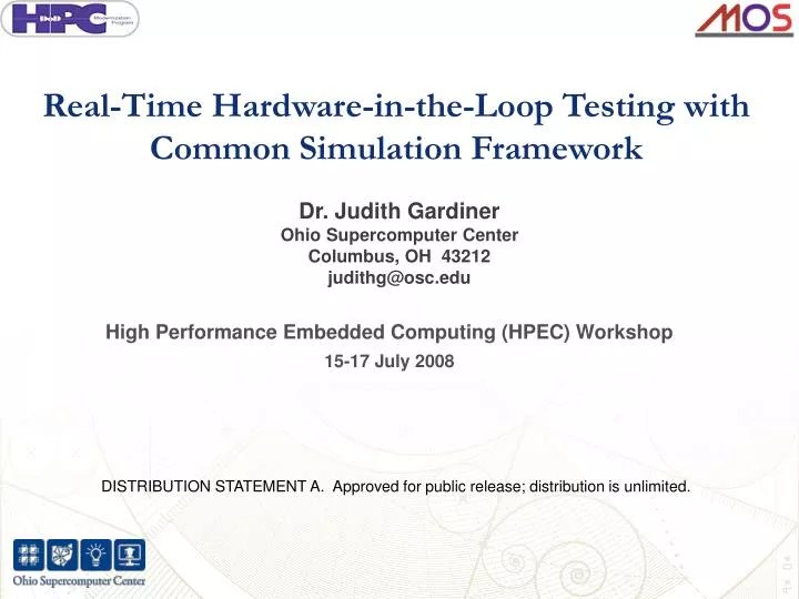 PPT RealTime HardwareintheLoop Testing with Common Simulation